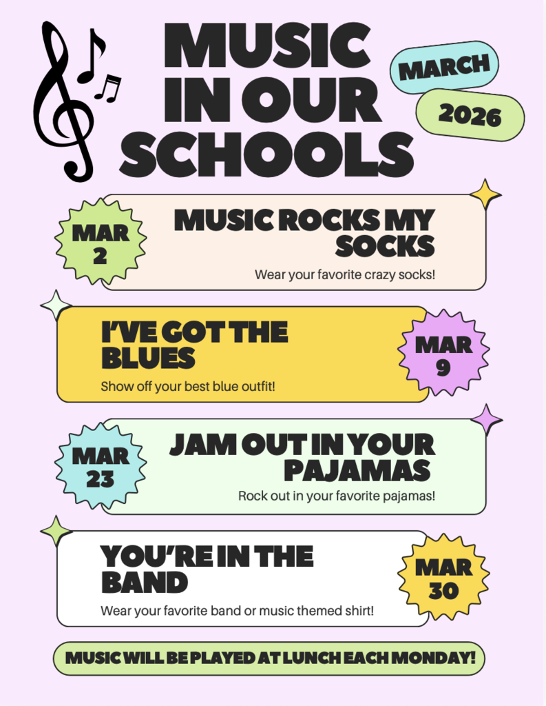 Flyer for music in our schools