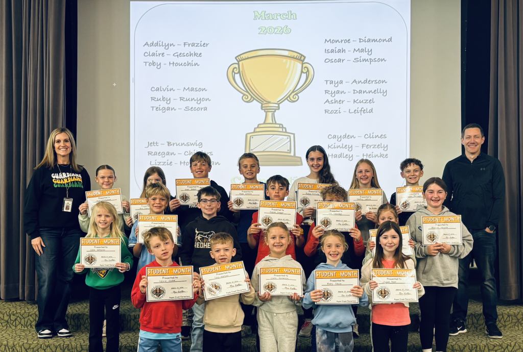Picture showing March students of the month for the pillar of cooperation.