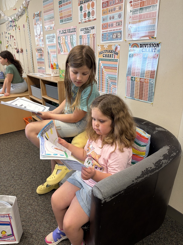 Students sitting down and reading their writing to each other.