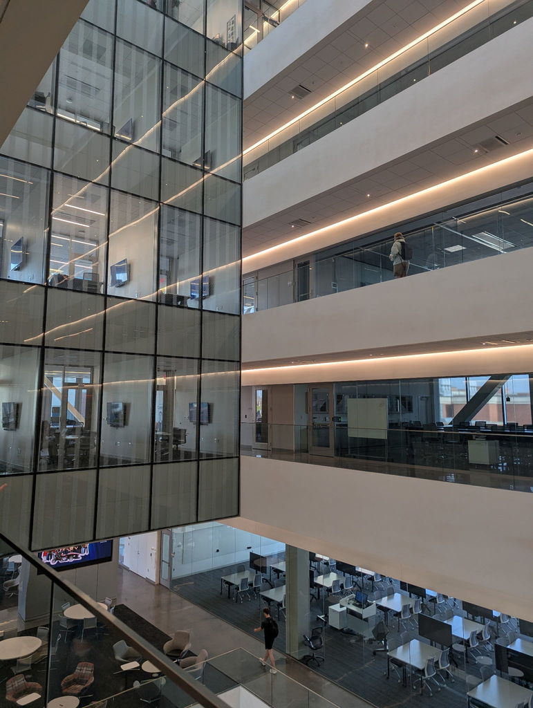 Picture of the insides of the Kiewit Building. 