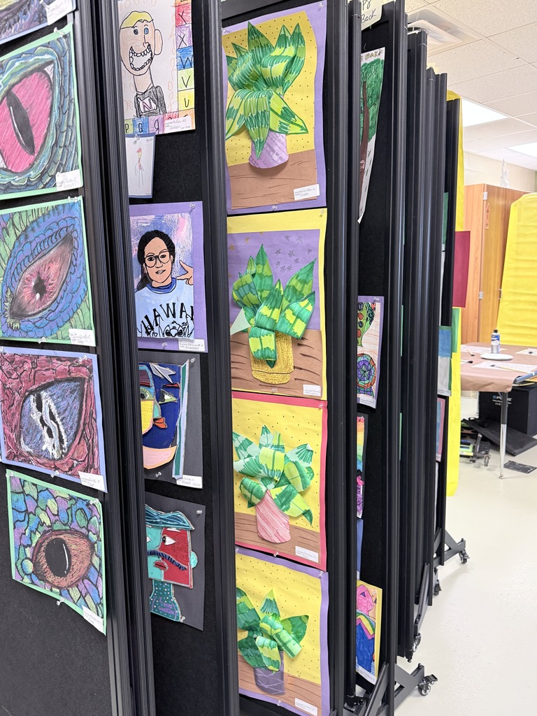 Photo showing artwork on mobile display walls.