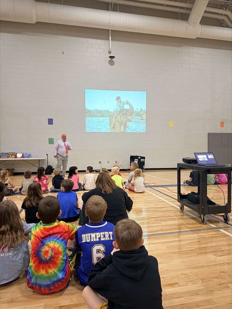 Jerry Pallotta begins his presentation with students on some of how adventures! 