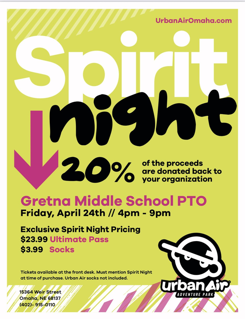 Flyer advertising PTO Fundraiser Night at Urban Air 156th & Q on Friday, April 24th from 4pm to 9pm. 