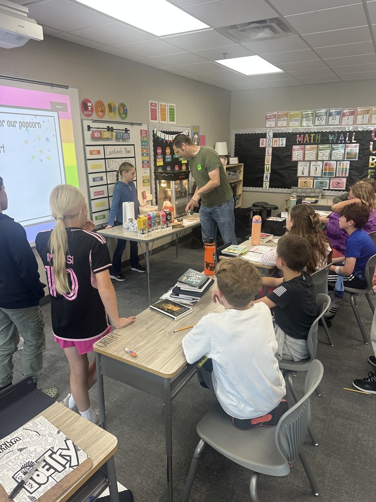 students learning how popcorn is made