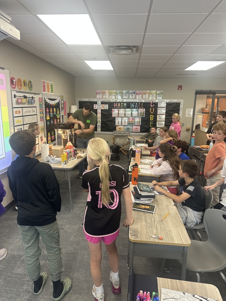 students learning how popcorn is made