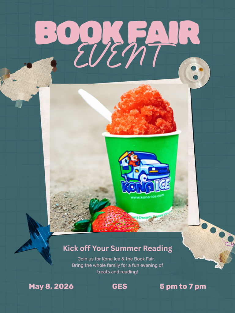 Kona ice flyer for GES Book Fair