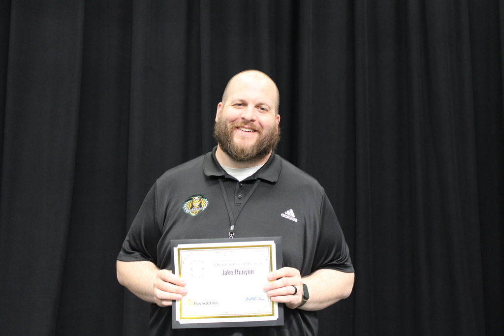 Mr. Runyon is pictured holding his award for Administrator of the Year!! 