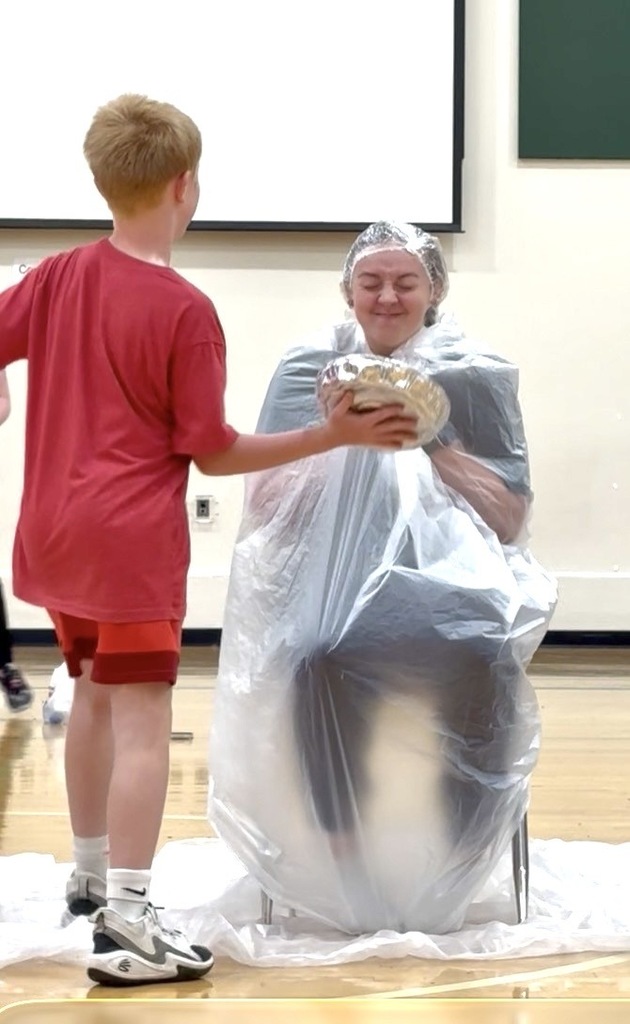 Mrs. Reelfs getting pied in the face