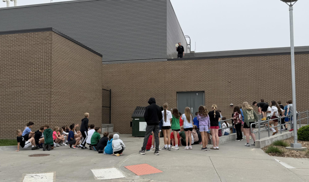 Kids celebrating their egg drop