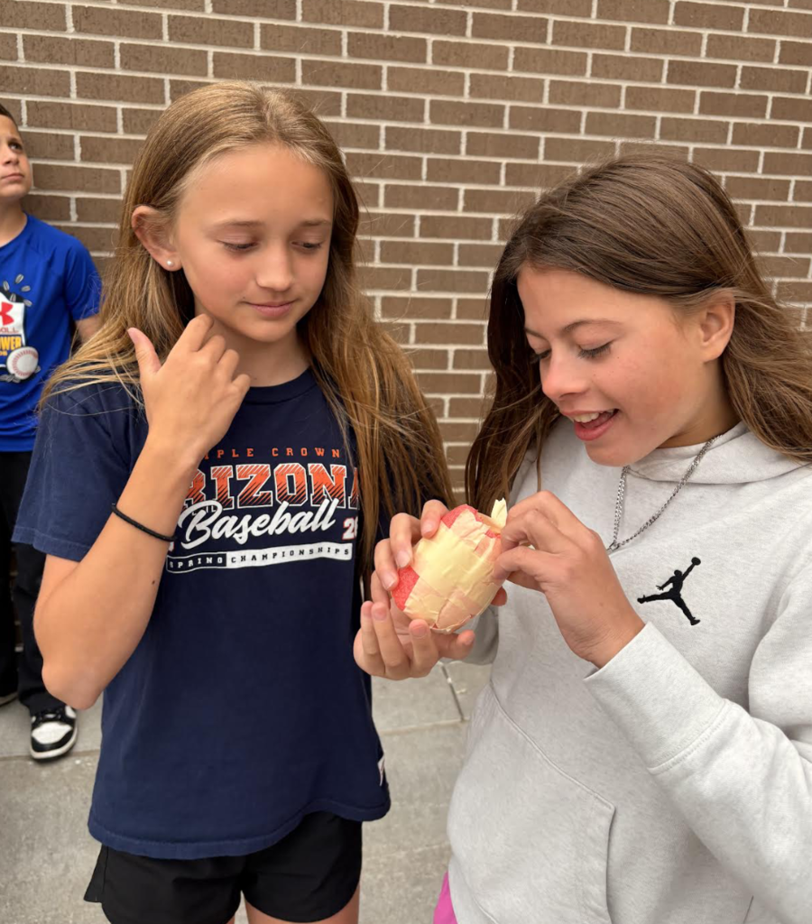 Kids celebrating their egg drop