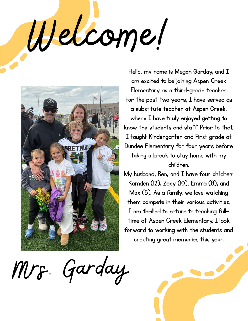 Image of our new 3rd grade teacher and her family.