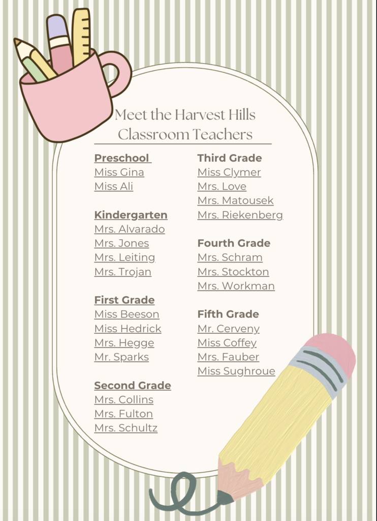 Harvest hills meet the teacher flyer