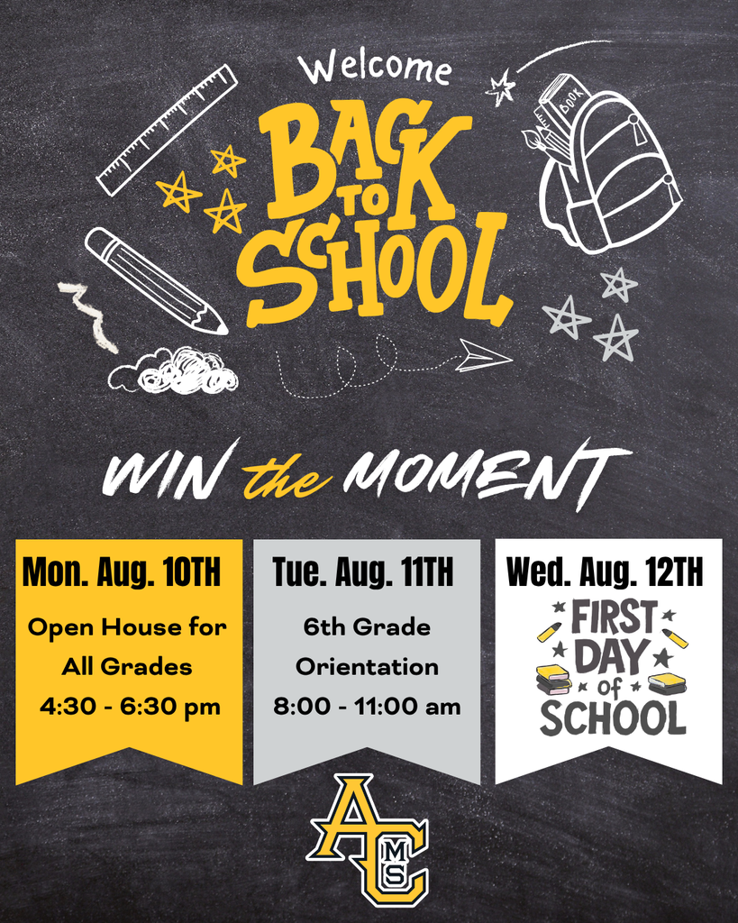 Banner describing back to school info for Aspen Creek Middle School