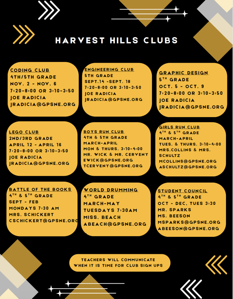 harvest hills club flyer