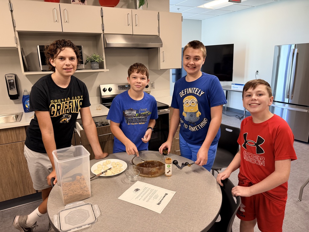 Students working on baking.