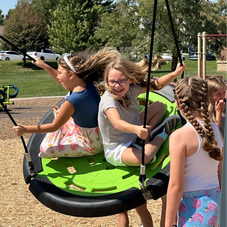 children on swing