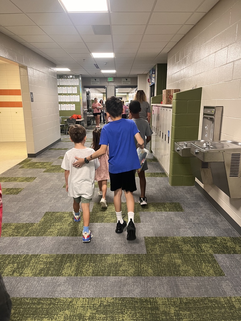 students walking in the hallway