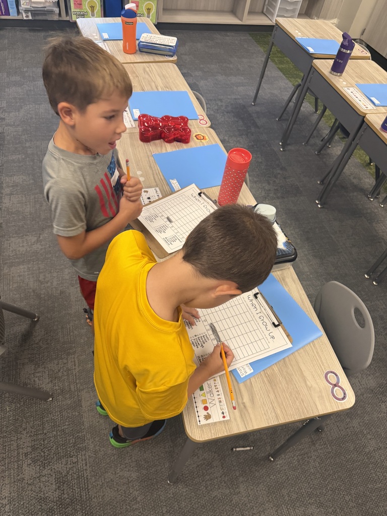students taking a survey of what they want to be when they grow up