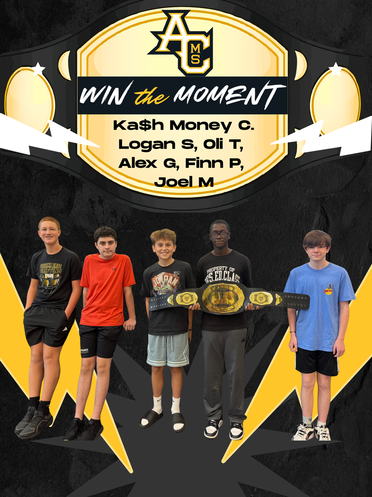 Photo of 8th grade students winning the moment at ACMS