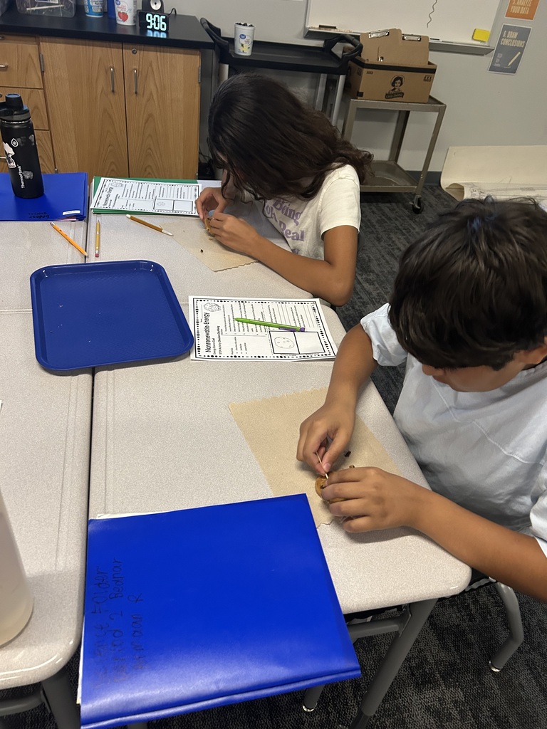 Students are mining chocolate chips out of cookies.
