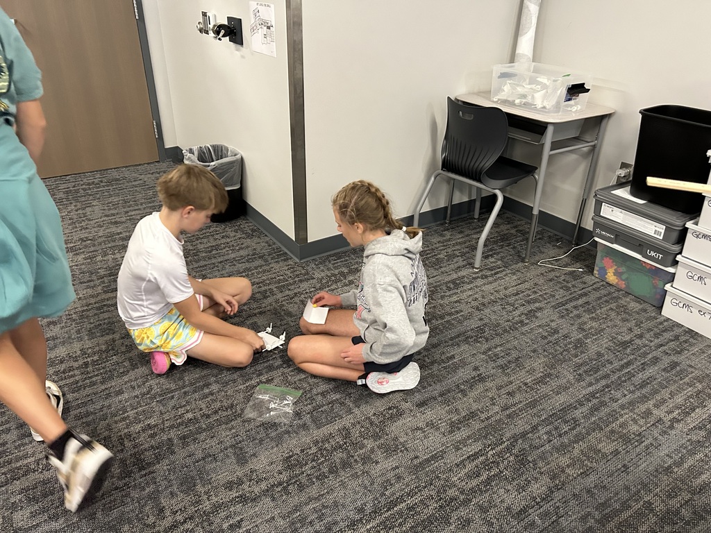 Students are building wind puft cars. 