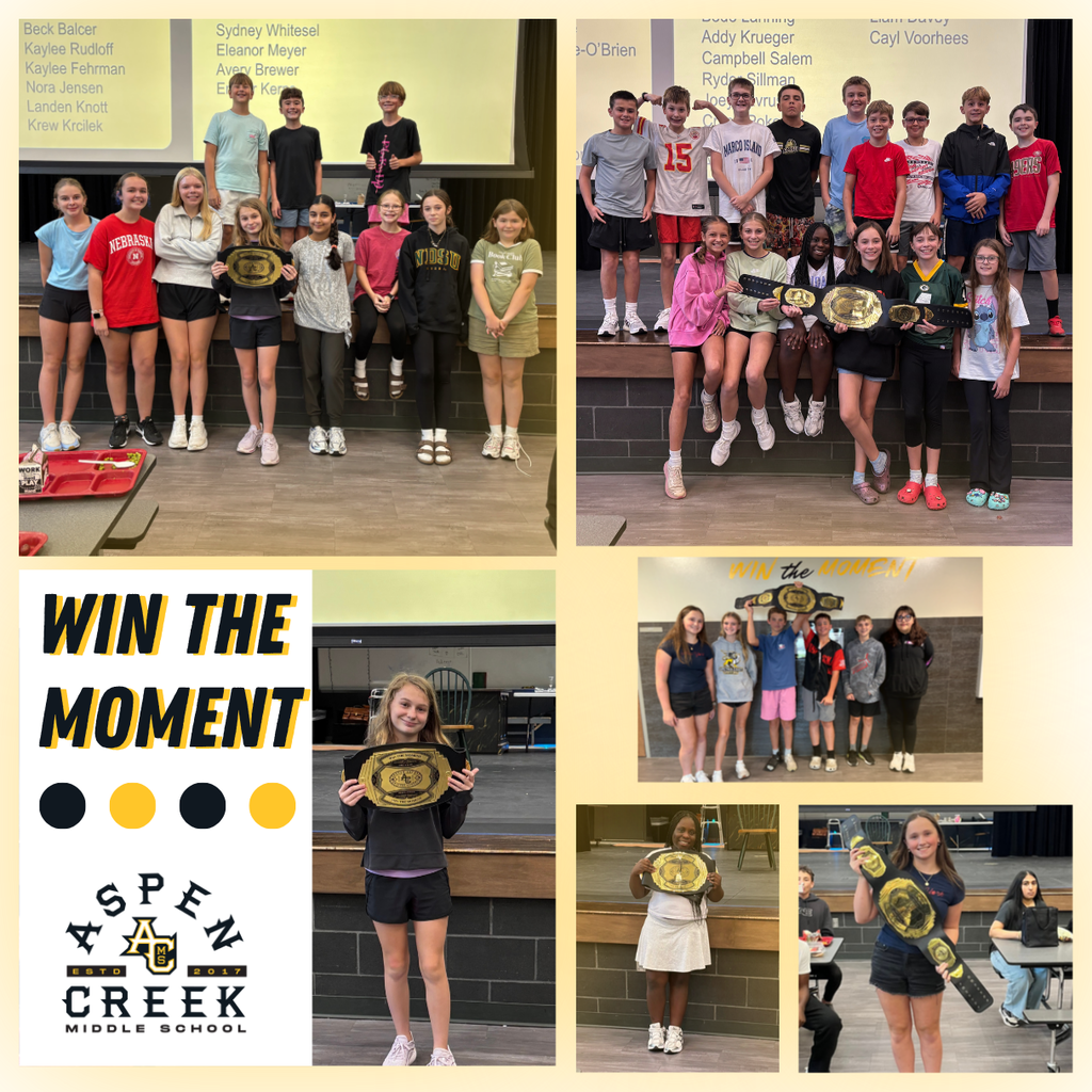 A collage of ACMS students who Won the Moment this week!