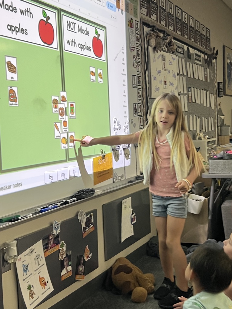students graph and sort things that are made with apples and not made with apples