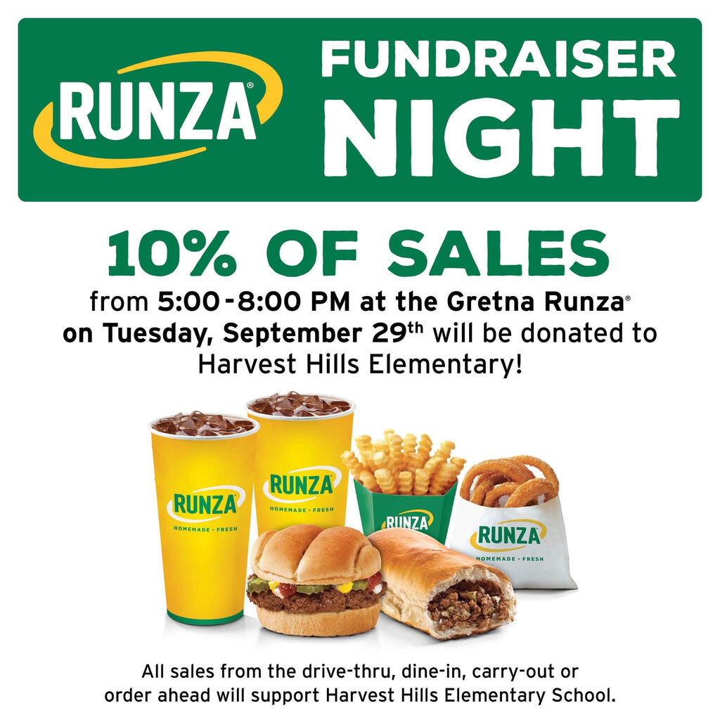 harvest hills flyer for runza night