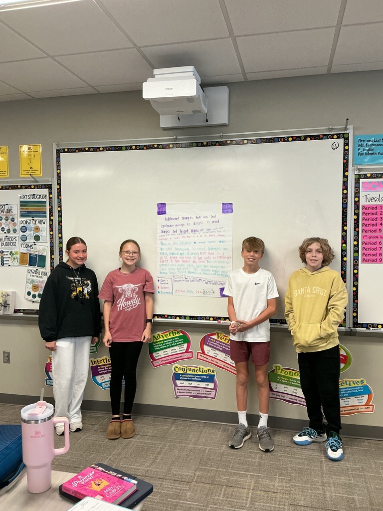 Students presenting in class