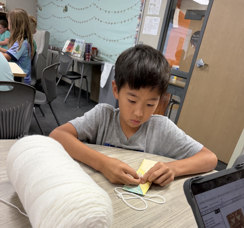 student making a parfleche