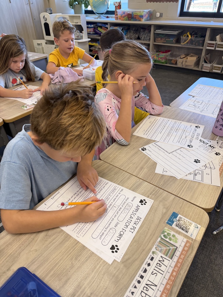 students working hard at their desks on a desk pet application
