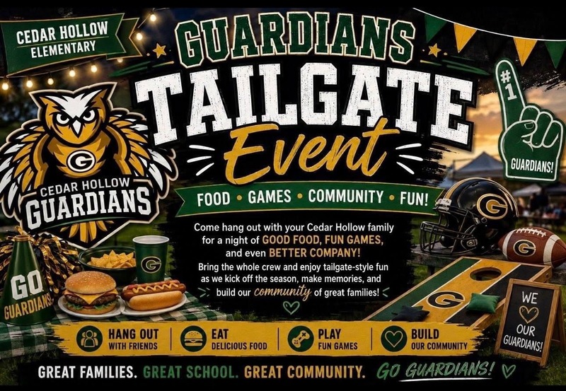 PTO tailgate event information. Food, Games, Community, Fun! Friday, September 15 from 5-7pm