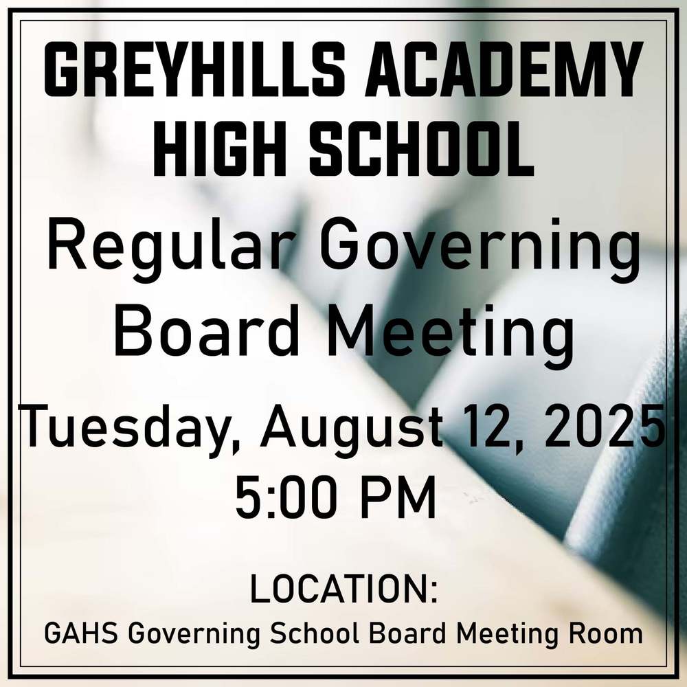 Flyer for GAHS School Board Meeting