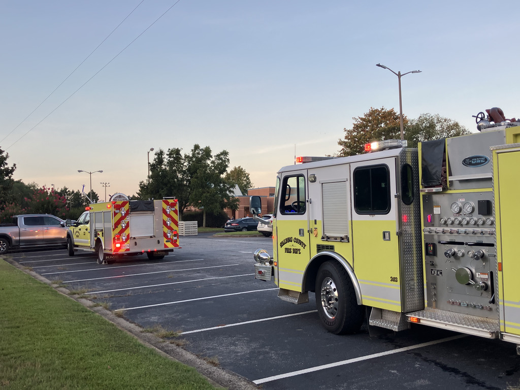 fire truck in parking lot