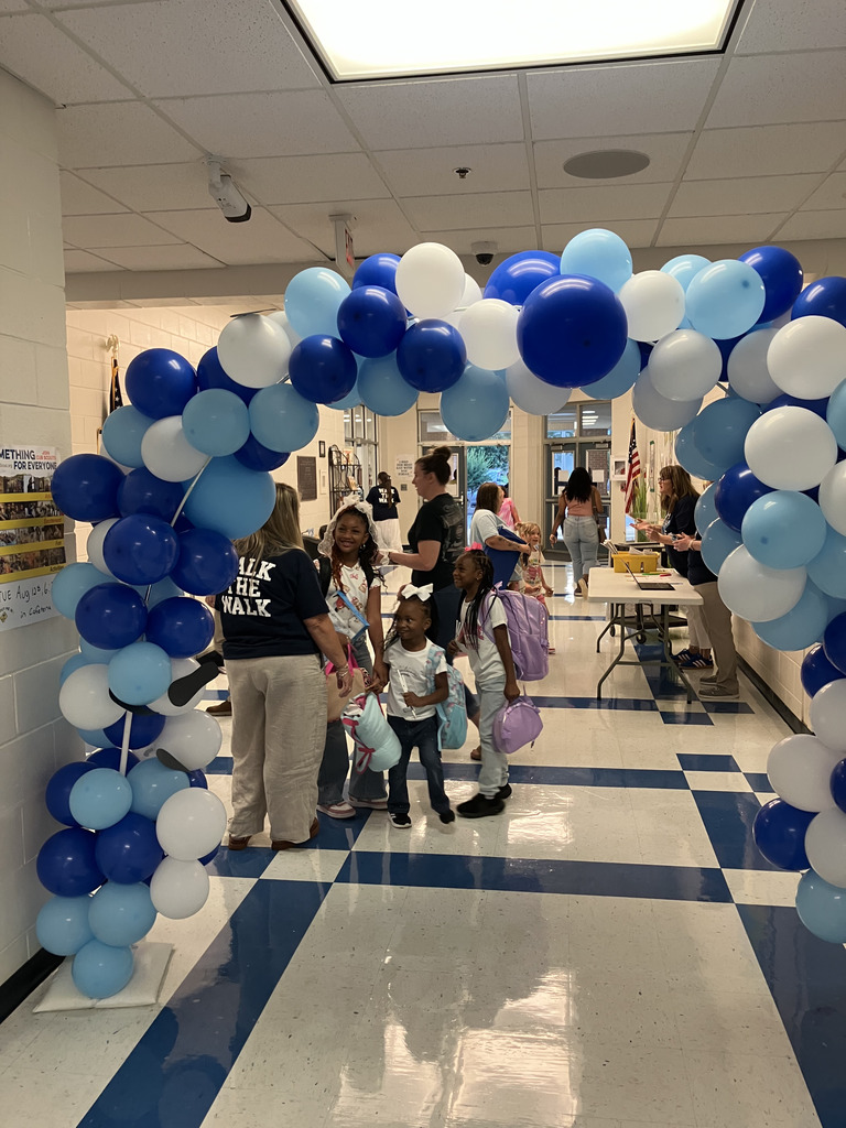 balloon arch in school hall