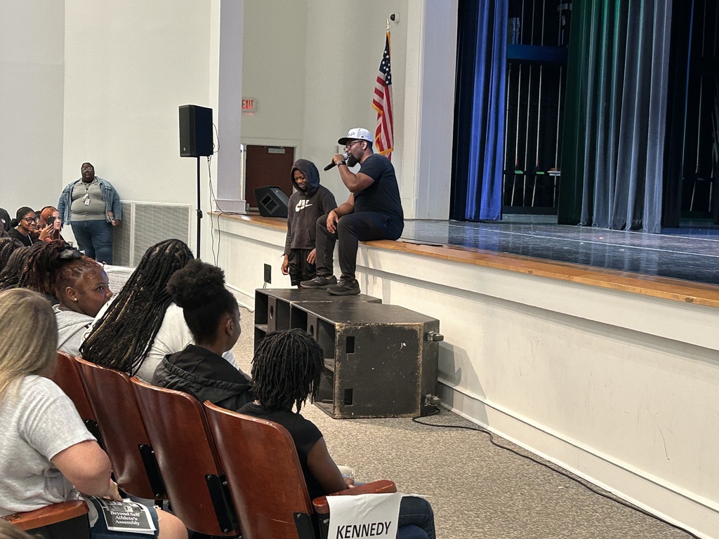 speaker with student
