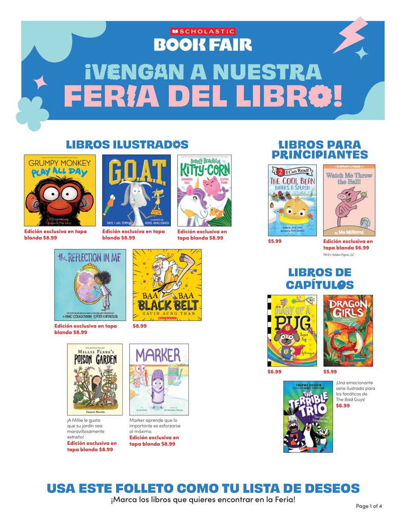 book fair flyer in Spanish