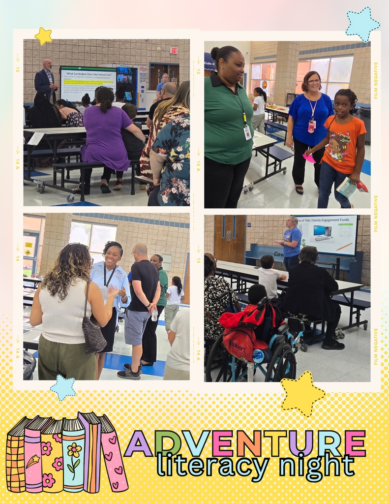 collage of pics for Adventure Literacy Night