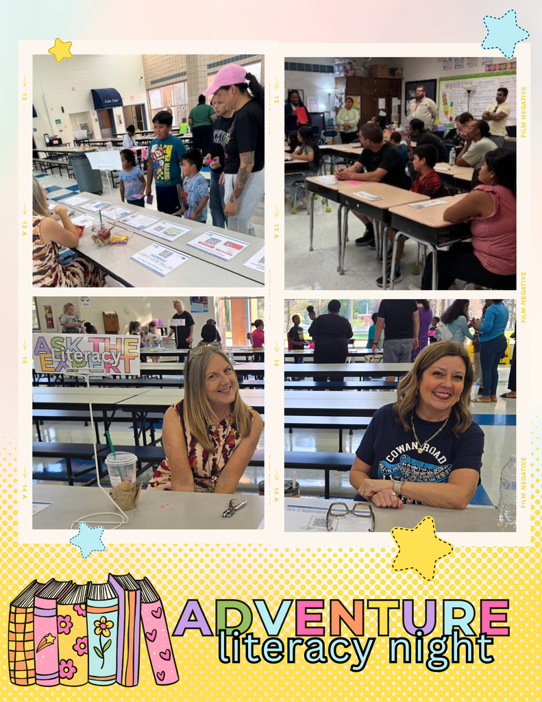 collage of pics for Adventure Literacy Night
