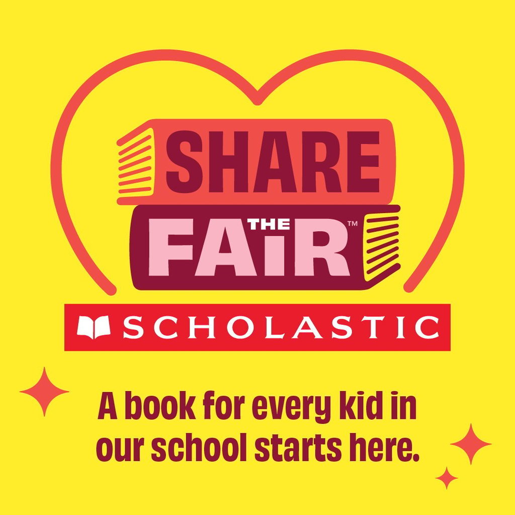 Graphic reading "Share the Fair: A book for every kid in our school starts here"