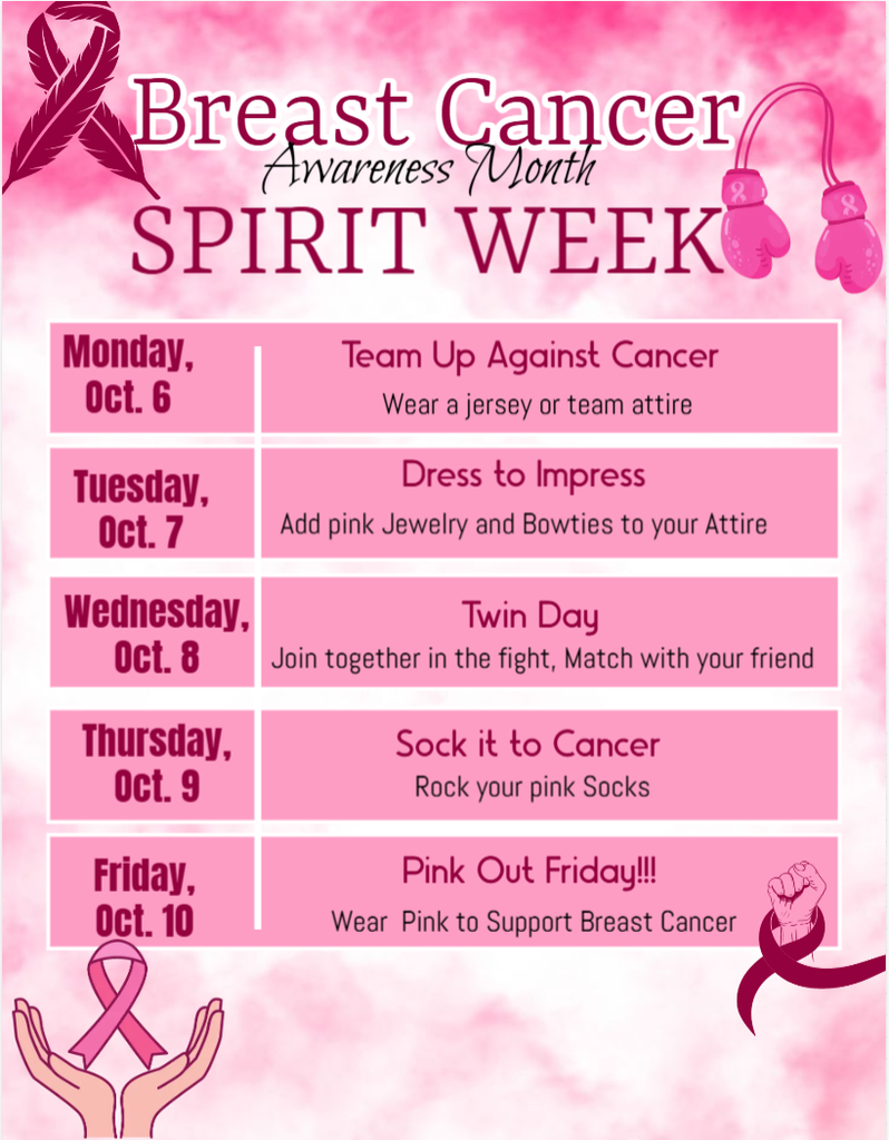 breast cancer spirit week