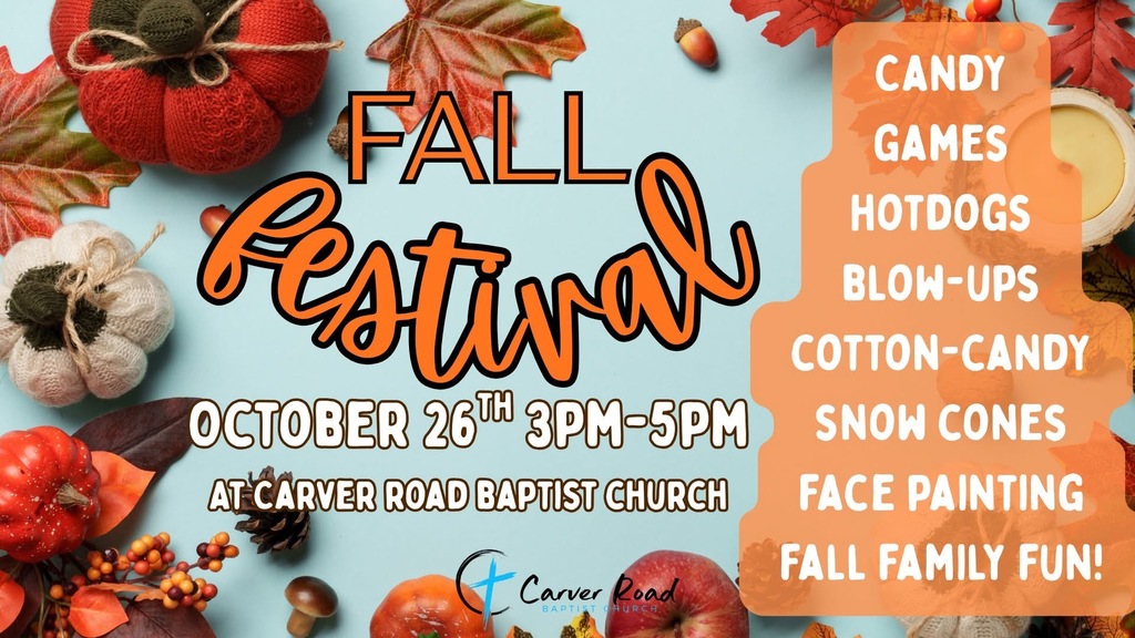 Fall Festival info: Oct 26th, 3-5pm