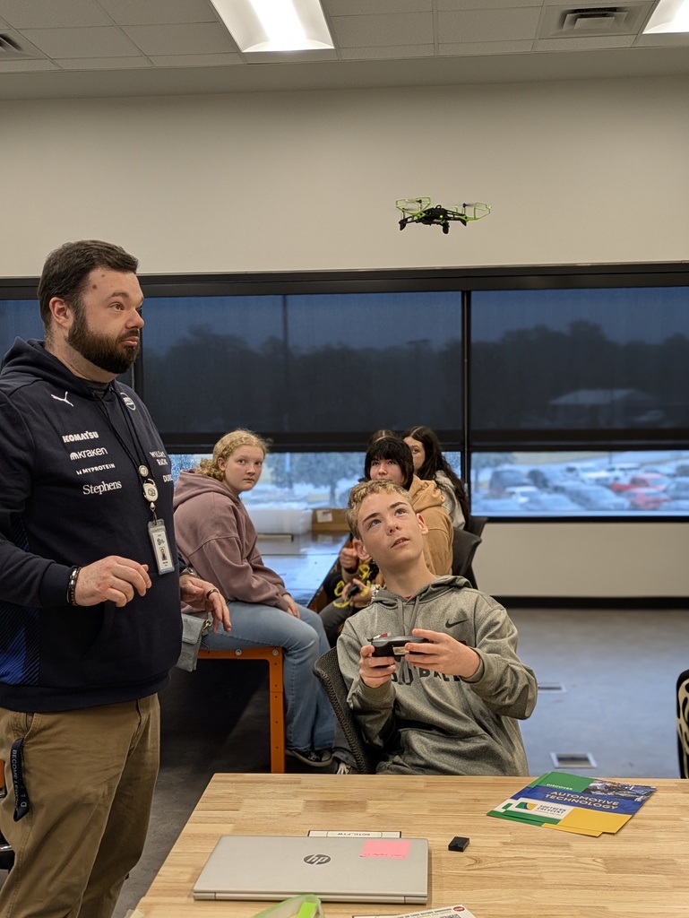 students with drone