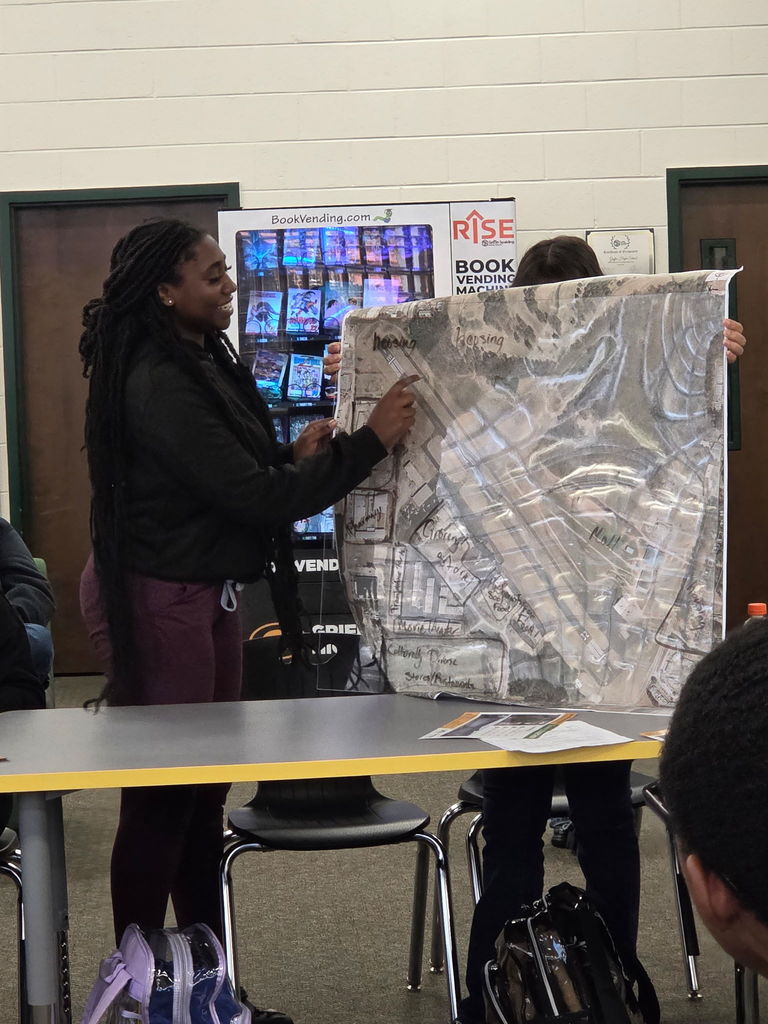 students with map