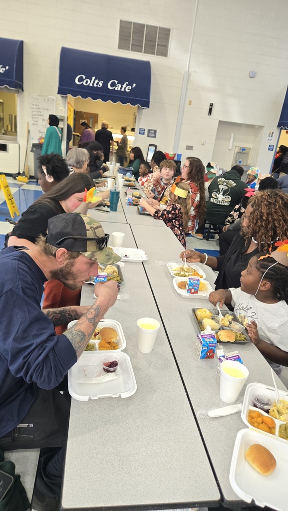 familes and students at cafeteria tables