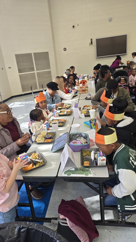 familes and students at cafeteria tables