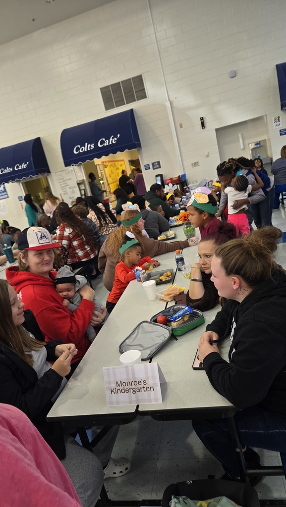 familes and students at cafeteria tables