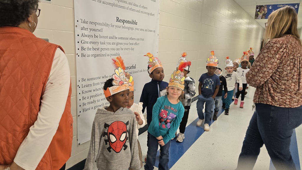 students lined up with headbands