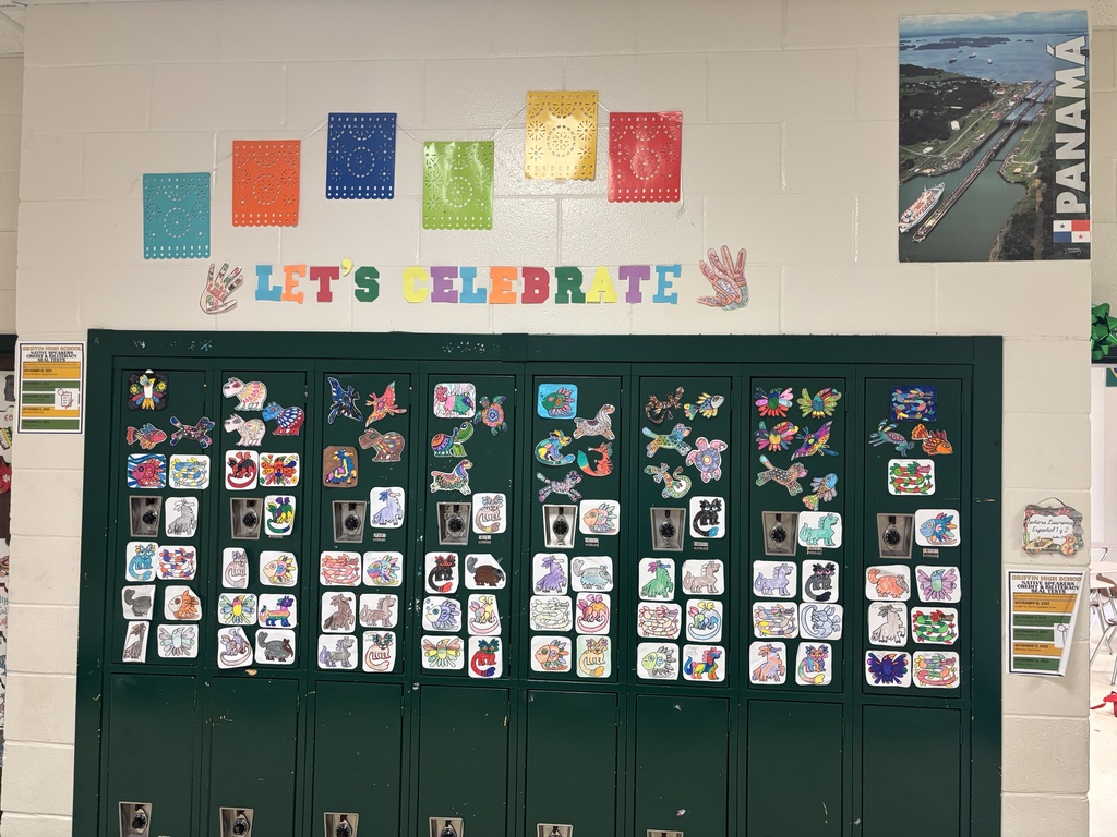 Hispanic heritage display on student lockers