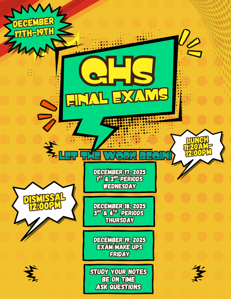 Flyer concerning final exams